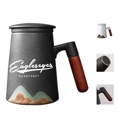 14 Oz Ceramic Tea Mug with Infuser