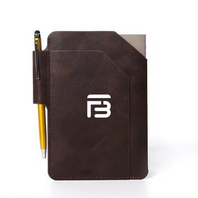 Compact Stitched Journal with Leather Cover