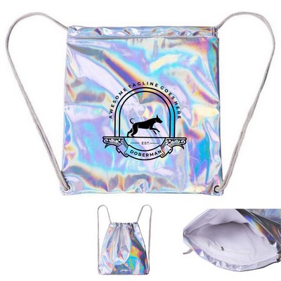 Holographic Laser Gym Drawstring Backpack