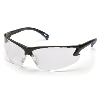 Venture 3 Safety Glasses, Black Frame with Clear H2X Anti-Fog Lens