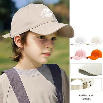 Custom Cotton Twill Baseball Cap Baseball Hat Summer Outdoor Cap For Kids(3-10Years)