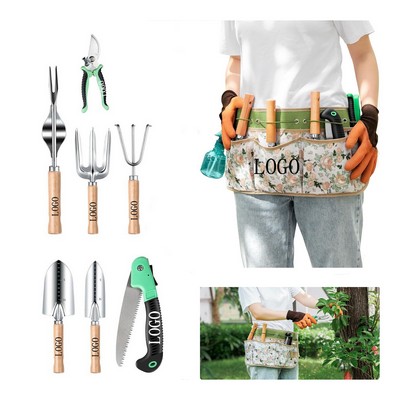 Garden Tool Set with Adjustable Tool Belt Bag