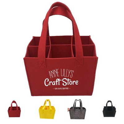 6-pack Portable Felt Wine Bottle Tote Bag