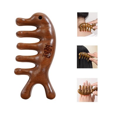 Wood Scalp Massager Comb