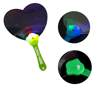 Led Heart Hand Fan