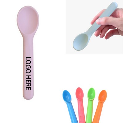 Long Handle Baby Silicone Feeding Spoon