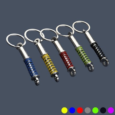 Suspension Spring Shock Absorber Keychain Toy Automotive Part Car Key Tag
