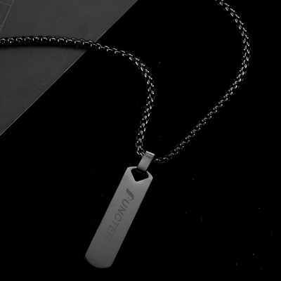 Stainless Steel Rectangle Pendant Necklace