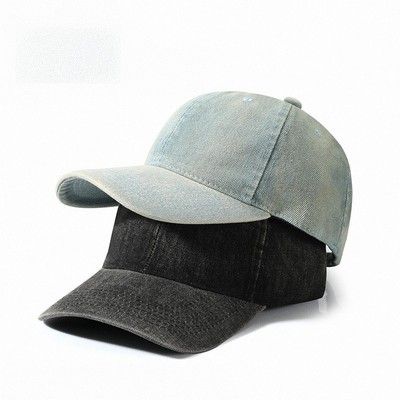 Washed Denim Plain Baseball Cap