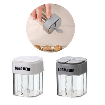 Food-Grade Transparent Design 4-in-1 Seasoning Jar Pepper Salt Shaker