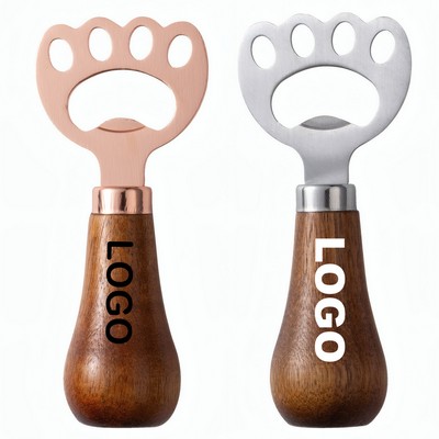 Cat Paw Vertical Wooden Handle Bottle Opener