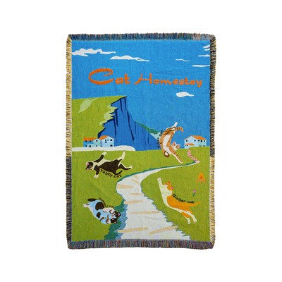 Jacquard Blanket Knitted By Cotton Yarn