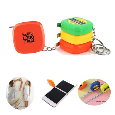 Custom Mini Retractable Tape Measure with Keychain