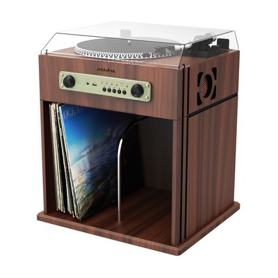Studebaker Stereo Turntable w/Bluetooth Receiver And Record Storage Cabinet