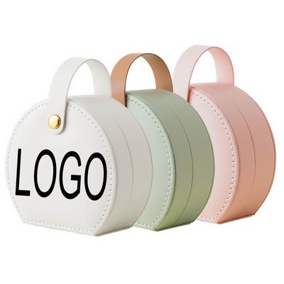 4" Leather Mini Portable and PU Jewelry Storage Box