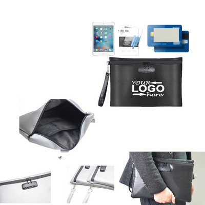 Combination Lock Fireproof Bag