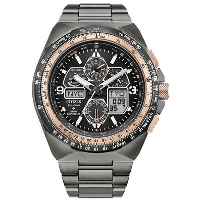 Citizen Men's Promaster Skyhawk Stainless Steel Bracelet Watch Black Dial