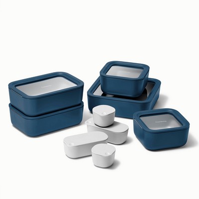 Caraway 14Pc Glass Food Storage Set Navy