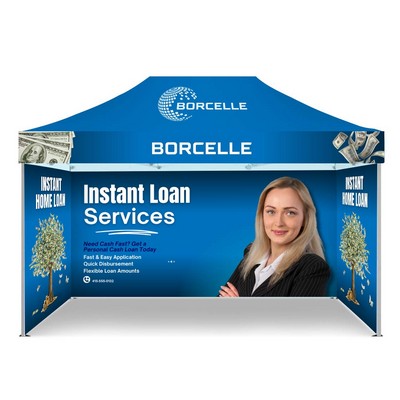 15' Aluminum Canopy Tent - Standard Tent Fabric (Frame+Topper+Single Sided full Backwall+Sidewalls)