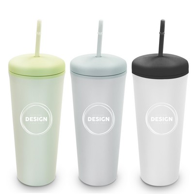 24oz Double-Layer Straw Tumbler