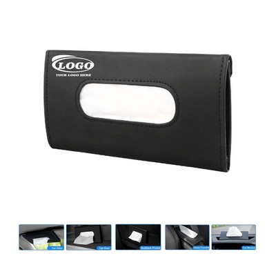 PU Leather Car Tissue Case Holder