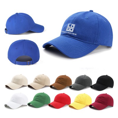 Vintage Washed Cotton Adjustable Baseball Cap for Men and Women