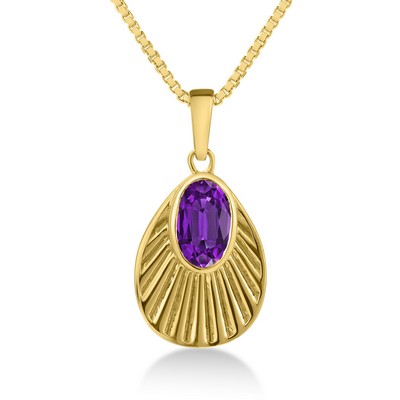 Jilco Amethyst Aura Gold Necklace