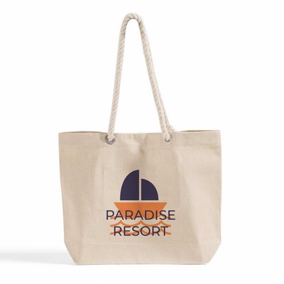 Rope Handle Canvas Beach Tote