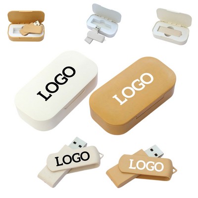 Wheat Straw Usb Flash Drive With Case