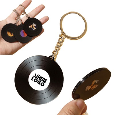 Record Music Keychain