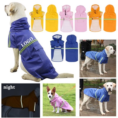 High-Visibility Striped Dog Raincoat