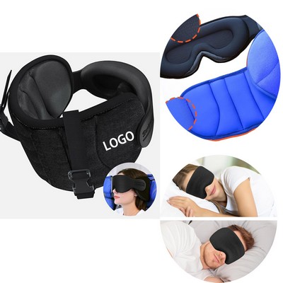 Airplane Travel Pillow Neck Support Head Strap Eye Mask