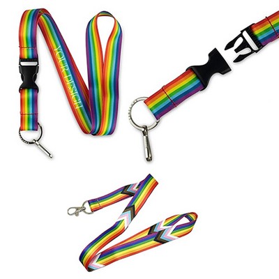 LGBTQ Rainbow Lanyard w/ Safe Breakaway