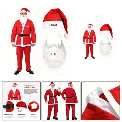 Adult Plush Santa Claus 5-Piece Set