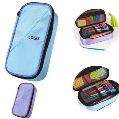 Large Zipper Pencil Pouch Organizer