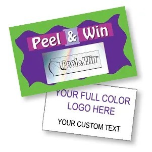 PEEL & WIN CARDS (purple)- (4 Sizes)