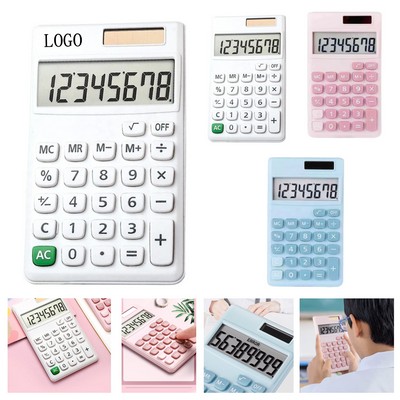 Compact Dual Power 8-Digit Pocket Calculator