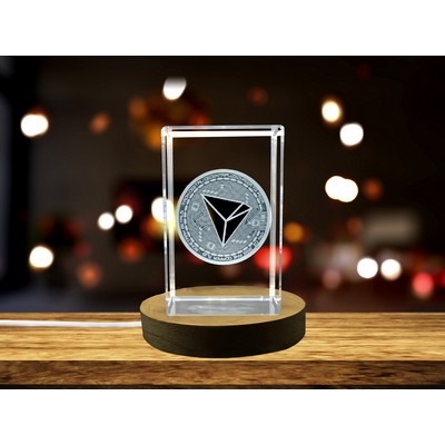 TRX Art Engraved Crystal Trophy Award - Collectible for Blockchain Lovers