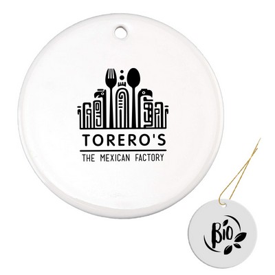 Round Ceramic Christmas Hanging Ornament