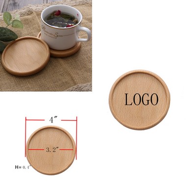 4" Round Wooden Coaster