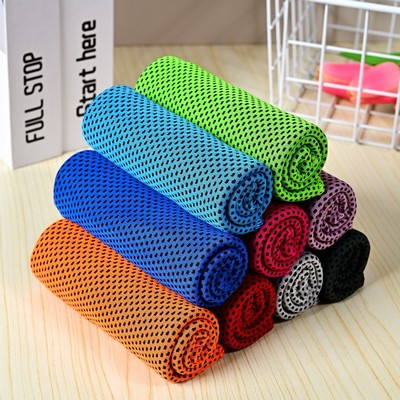 Custom Cooling Towel w/Water Resistant Pouch & Carabiner