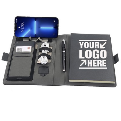 RPET Padfolio With Wireless Phone Charger