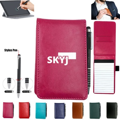 PU Multi-pocket Mini Notebook w/Stylus Pen