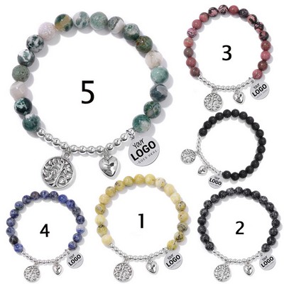 Beaded Stretch Gemstone Bracelet Unisex