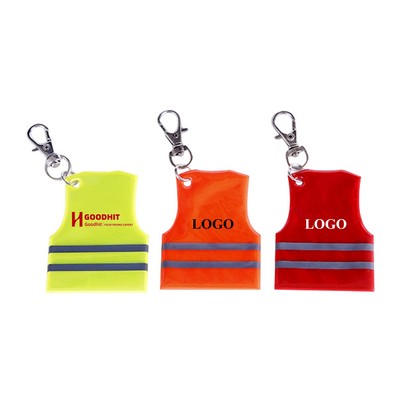 Safety Vest Shaped Reflective Keychain for Bags Backpack