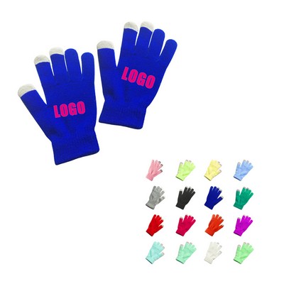 Acrylic Touch Screen Knit Gloves