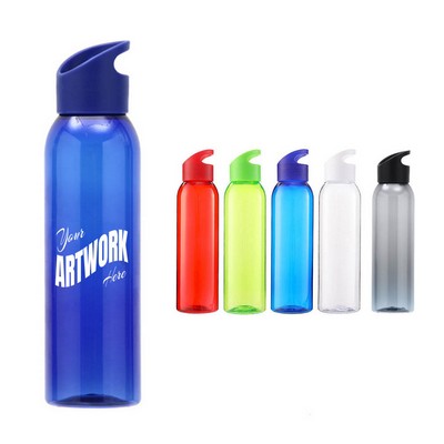 Clear Transparent 22 OZ Slim Fit Sports Plastic Water Bottle With Grip Lid