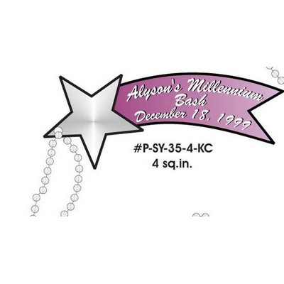 Star Banner Promotional Line Key Chain w/ Black Back (4 Square Inch)