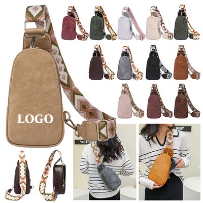 Synthetic Leather Crossbody Messenger Bag