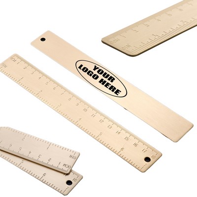7-inch Dual Scale Brass Ruler